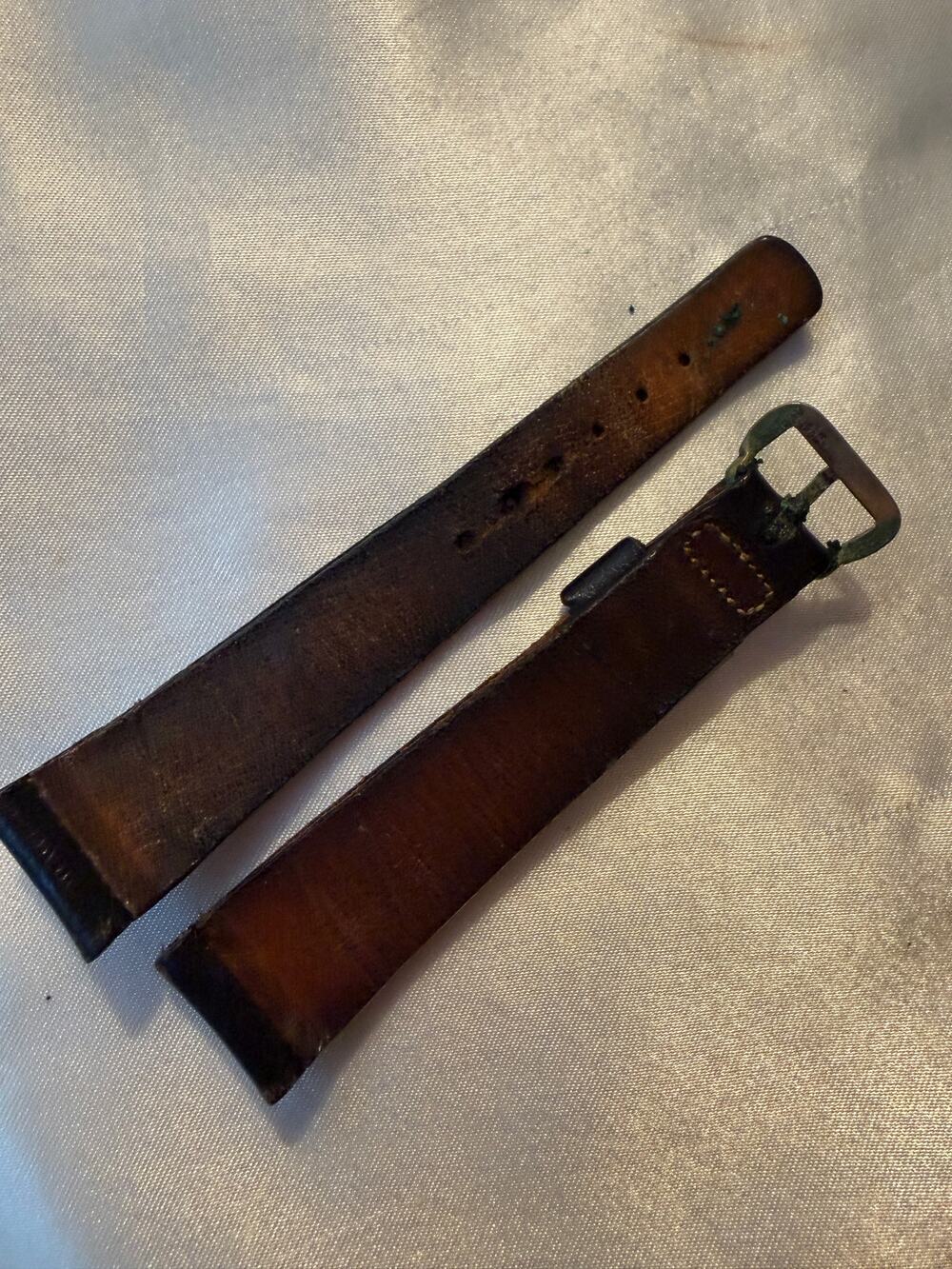 Vintage Black Leather Watch Band - Used (CCC122)